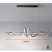 זול אורות תליון-100 ס&quot;מ אור תליון led מתכת בסגנון אמנותי מודרני מנורת מסעדה בסגנון נורדי עיצוב יצירתי נברשת ספירלה