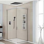 abordables Douches de plafond de luxe-Ensemble de robinets de douche noir mat de 16 pouces, système de douche dissimulé à effet de pluie en laiton massif avec 3 fonctions, ensemble combiné de douche à main monté au plafond avec corps de valve et garniture