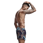 preiswerte Boxer-Badehose für Herren-SEOBEAN® Herren Bademode Surfshorts Badehose Schwimmshorts kurz Rasche Trocknung Surfshorts Badeanzug Mit Taschen Kordelzug Schwimmen Surfen Strand Wassersport Bedruckt Frühling Sommer