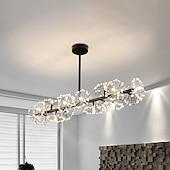 billige Pendellys-105 cm blomsterstil lysekrone krystall hengelys led rustfritt stål kunstnerisk stil moderne stue spisestue soverom