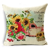 abordables style floral &amp; végétal-été abeille double côté housse de coussin 1 pc doux décoratif carré taie d&#039;oreiller taie d&#039;oreiller pour chambre salon qualité supérieure lavable en machine intérieur coussin pour canapé canapé lit