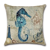 cheap Animal Style-1pc Throw Pillow Cover Ocean Tutle Animal Zipper Traditional Classic Outdoor Cushion for Sofa Couch Bed Chair