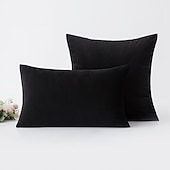 levne Trendy polštáře-dekorativní přehazovací polštáře 1 ks povlaky na polštáře sametový povlak na polštář jednobarevný moderní čtvercový sešívaný tradiční klasický růžový modrá šalvěj zelená fialová žlutá