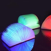 economico Lucine notturne per bambini e neonati-3d libro pieghevole ha condotto la luce di notte creativa rgb colore usb ricarica libro di legno luce decor camera da letto scrivania lampada da tavolo per i regali di compleanno del capretto