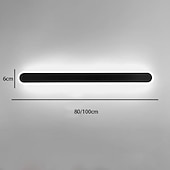 voordelige Wandverlichting voor binnen-80/100cm led moderne indoor wandlampen woonkamer eetkamer metalen wandlamp 220-240v 32 w