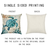cheap Animal Style-1pc Throw Pillow Cover Ocean Tutle Animal Zipper Traditional Classic Outdoor Cushion for Sofa Couch Bed Chair