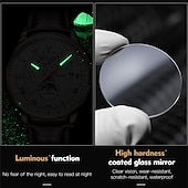 cheap Mechanical Watches-Mechanical Watch for Men Business Luxury Analog Wristwatch CalendarAutomatic Self-winding Moon Phase Waterproof Noctilucent Genuine Leather Watch Gift