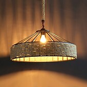 cheap Pendant Lights-30/40 cm Island Design Pendant Light LED Hemp Rope Metal Country Vintage Farmhouse Nordic Style 220-240V