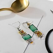 billige Øredobber-kvinners øredobber vintage og mote street style teksturert geometri øredobber / grønn / dailywear / vår / sommer / høst / vinter