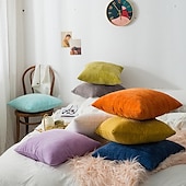cheap Textured Throw Pillows-Decorative Toss Pillows Fall Throw Pillow Covers Simple Northern Europe Short Plush Solid Colored Home Office Pillow Case Cover Living Room Bedroom Sofa Cushion Cover Pink Blue Sage Green