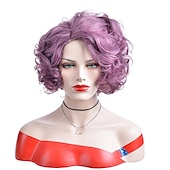 voordelige Feestpruiken-Kort Groen Groot Krullend Golvend Gelaagd Perücken voor Vrouwen Cosplay Feest Synthetisch Vezelhaar Perücken Halloween Perücken St.Patrick&#039;s Day Perücken