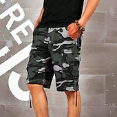 cheap Outdoor-Men&#039;s Cargo Shorts Baggy Shorts Multi Pocket 6 Pocket Camouflage Breathable Knee Length Sports Outdoor Streetwear Casual Black Blue