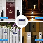 Недорогие Уличные светильники-2 шт., открытый солнечный свет для ступеней, ночник для лестницы, садовый двор, водонепроницаемый солнечный забор, угловое освещение, украшение, водонепроницаемый светильник для лестницы