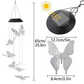halpa Maisemavalot-ulkona vedenpitävä led-aurinko värikäs tuulen kello lamppu perhonen muotoinen riipus led-yövalo piha puutarhaterassi koristellyhty