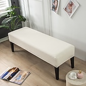 cheap Ottoman Cover-100% Dining Bench Cover Burgundy Removable Bench Slipcover Spandex High Stretch Bench Seat Furniture Protector Dining Chair Slipcovers for Living Room and Kitchen