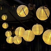 cheap Solar String Lights-Solar LED Lantern String Lights – Waterproof Outdoor String Fairy Lights 1.5M to 3M, Christmas Window Decoration Warm White Bulbs for Outdoor Garden, Party, and Patio Decor