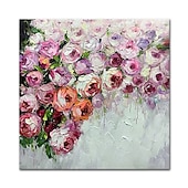 お買い得  花/植物画-ハング塗装油絵 手描きの 方形 静物画 花柄 / 植物の 近代の 内枠を含めます