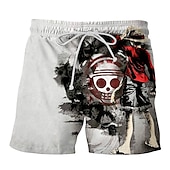 cheap Cartoon &amp; Movie Character Graphic-One Piece Monkey D. Luffy Portgas D. Ace Beach Shorts Board Shorts Back To School Anime Harajuku Graphic Kawaii For Couple&#039;s Men&#039;s Women&#039;s Adults&#039; Back To School Hot Stamping