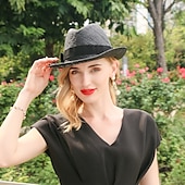 cheap Party Hats-Elegant Beach Straw Hats with Pure Color / Satin Bowknot 1PC Party / Evening / Casual / Melbourne Cup Headpiece