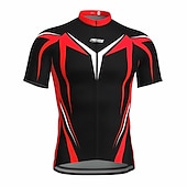 cheap Men&#039;s Jerseys-Men&#039;s Cycling Jersey Short Sleeve Bike Jersey Top with 3 Rear Pockets Mountain Bike MTB Road Bike Cycling Breathable Quick Dry Moisture Wicking Reflective Strips Black Yellow Red Polyester Sports