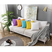 cheap Textured Throw Pillows-Decorative Toss Pillows Corduroy Pillow Cushion Cover Bedside Sofa Back Cushion Office Lumbar Solid Color Pillow Cover Without Core Pink Blue Sage Green Purple Yellow