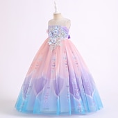 preiswerte Kleider für die Blumenmädchen-kinderkleidung Mädchen Blumenmädchen Kleid Kleid Party Kleid Blume Ärmellos Leistung Hochzeit Party Gitter Elegant Prinzessin Polyester Midi abendkleider Blumenmädchenkleid Sommer Frühling 3-10 Jahre