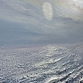 baratos Pinturas de Paisagens-Pintura a óleo pintada à mão à mão arte da parede pôr do sol marinha pintura a óleo moderna textura abstrata decoração para casa decoração lona enrolada sem moldura não esticada