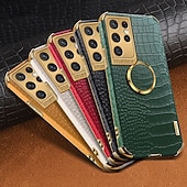 cheap Samsung Cases-Phone Case For Samsung Galaxy S24 S23 S21 S20 Ultra Plus FE A54 A34 A14 A71 A51 A31 Note 20 Ultra 10 Plus A12 A32 S25 Ultra Back Cover Portable Ring Holder Magnetic Solid Colored PU Leather
