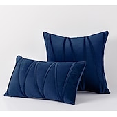billige Trender innen puter-dekorative kasteputer putetrekk stripet fløyel moderne dekorative solide putetrekk putevar myk koselig til seng sofa sofa bil stue rosa blå salvie grønn brent oransje