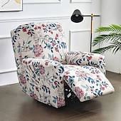 cheap Recliner Chair Cover-Stretch Recliner Covers Slipcover Graphic Print Anti-Slip Fitted Cover Couch Furniture Protector with Elastic Bottom(Include 1 Backrest Cover, 1 Seat Cover, 2 Armrest Cover)