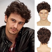 economico Parrucche uomo-parrucche da uomo breve parrucca grigio argento sintetico resistente al calore naturale parrucca di capelli cosplay di halloween