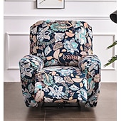 cheap Recliner Chair Cover-Stretch Recliner Covers Slipcover Graphic Print Anti-Slip Fitted Cover Couch Furniture Protector with Elastic Bottom(Include 1 Backrest Cover, 1 Seat Cover, 2 Armrest Cover)