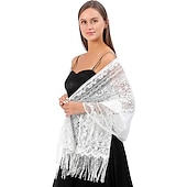 cheap Shawls-Shawl &amp; Wrap Shawls Women&#039;s Wrap Elegant Bridal Sun Protection Sleeveless Lace Fall Wedding Wraps With Lace For Wedding Summer