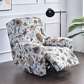 cheap Recliner Chair Cover-Stretch Recliner Covers Slipcover Graphic Print Anti-Slip Fitted Cover Couch Furniture Protector with Elastic Bottom(Include 1 Backrest Cover, 1 Seat Cover, 2 Armrest Cover)