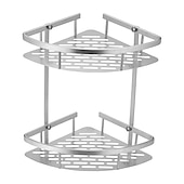 tanie Półki łazienkowe-łazienkowy narożny stojak prysznicowy 2/3 warstwy przestrzeń aluminiowa półka łazienkowa zestaw akcesoriów wyjmowany stojak półka łazienkowa organizador