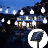 cheap Solar String Lights-Solar String Lights LED Outdoor Lights 6.5m 30 LEDs Set Mounting Bracket Warm White Wedding Party Holiday Patio Garden 3V