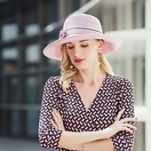voordelige Feesthoeden-leuke Style Bruiloft Poly / katoenmix hoed met Sjerp / Lint / Veters / Gevlochten bandje 1 stuk Casual / Verjaardag / Melbourne Cup Helm