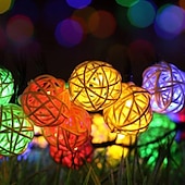 economico Striscie luci ad energia solare-elegante ricevimento di matrimonio festa luci solari esterne stringa sepak takraw led luci fatate 6,5 m-30 led 5 m-20 led impermeabile ip65 luci stringa natale matrimonio festa giardino balcone