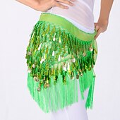billige Magedanskostyme-Magedans Dansetilbehør Belte Glimmer Holder Ledning Dusk Dame Trening Ytelse Høy Paljetter Polyester