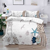 cheap Duvet Cover Sets-3D Bedding  Summer Beach Ocean Marine Life print Print Duvet Cover Bedding Sets Comforter Cover with 1 print Print Duvet Cover or Coverlet，2 Pillowcases for Double/Queen/King
