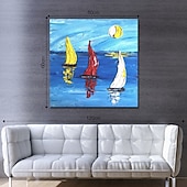cheap Abstract Paintings-Oil Painting Hand Painted Square Abstract Still Life Modern Stretched Canvas