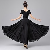 voordelige Ballroom danskleding-Ballroomdansen Rokken Pure Kleur Dames Prestatie Alledaagse kleding Polyester