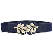 ieftine cintură-Pentru femei Curea Largă centura corset Canava Metal Bucke Geometric Cord Wowen Oficial Muncă Zilnic Negru Alb Roșu-aprins Bleumarin
