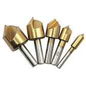 economico set di punte da trapano-5 pz 6mm 10mm 12mm 16mm 19mm smussatura svasatore punta da trapano 1 flauto 90 gradi set per legno cambio rapido