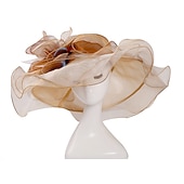 billiga Festhattar-Organza Kentucky Hatt  Fascinatörer  Huvudbonad med Tiered 1 PC Fest  Kväll  Företag  Ceremoni  Bröllop  Téfest Huvudbonad för att imponera Klädkod Race Day Dress
