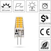 お買い得  LEDバイピンライト-10個のg4led電球3wはjcハロゲン30w電球を置き換えることができます暖かい白自然光白色光調光ac/dc12-24vフリッカーフリーac/dc12およびac220vはキャビンの下のアイスホッケーランプ照明に適用可能