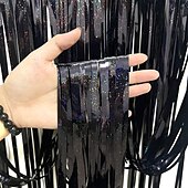 economico Il signor e la signora matrimonio-Tende con frange in lamina di orpello metallizzato oro, 3,28 x 6,5 piedi stelle filanti per cabine fotografiche dorate, oggetti di scena per cabine fotografiche, per tende da parete per porte di