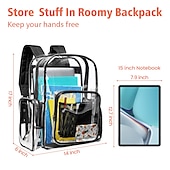 cheap Bookbags-Clear Backpack F-color Large Clear Backpack Heavy Duty PVC Transparent Clear Bag for Stadium School Back to School Gifts