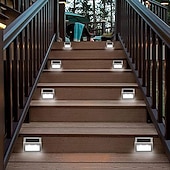 Недорогие Уличные светильники-2 шт., открытый солнечный свет для ступеней, ночник для лестницы, садовый двор, водонепроницаемый солнечный забор, угловое освещение, украшение, водонепроницаемый светильник для лестницы