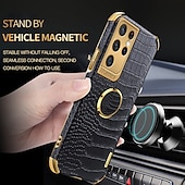cheap Samsung Cases-Phone Case For Samsung Galaxy S24 S23 S21 S20 Ultra Plus FE A54 A34 A14 A71 A51 A31 Note 20 Ultra 10 Plus A12 A32 S25 Ultra Back Cover Portable Ring Holder Magnetic Solid Colored PU Leather